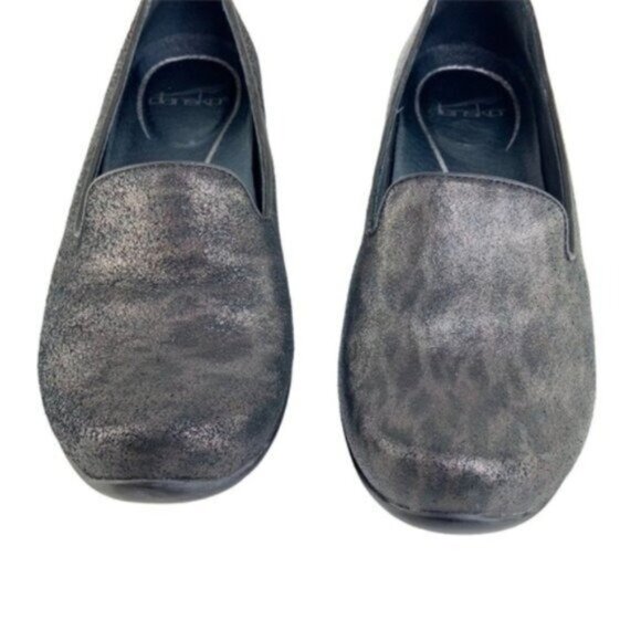 Dansko Black Silver Metallic Olivia Leopard Slip On Shoes - Picture 3 of 7